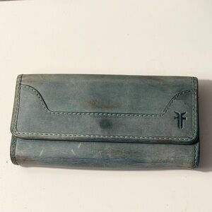 Frye Melissa Wallet – Teal Blue-Green Leather – Classic Style